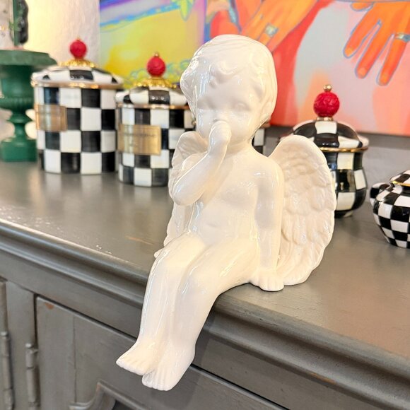 Vintage Other - Vintage Shelf Sitting Thumb Sucking Angel Baby Cherub Sits Anywhere